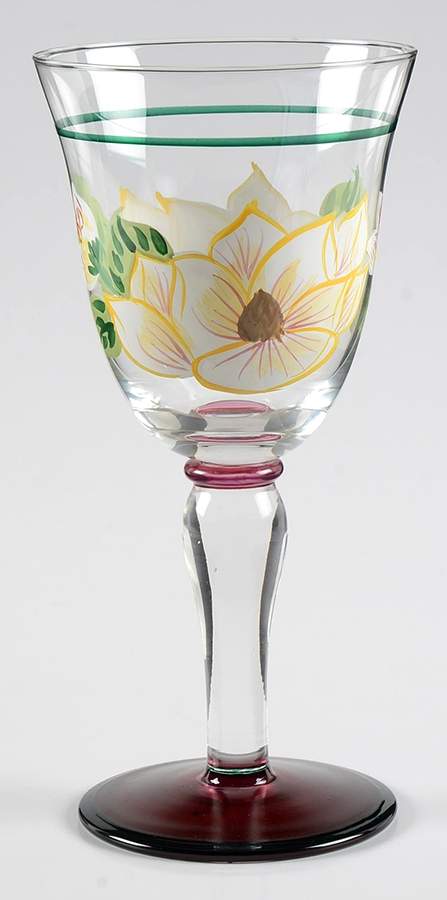 Sweet Magnolia Glassware Goblet by Gibson Designs-1