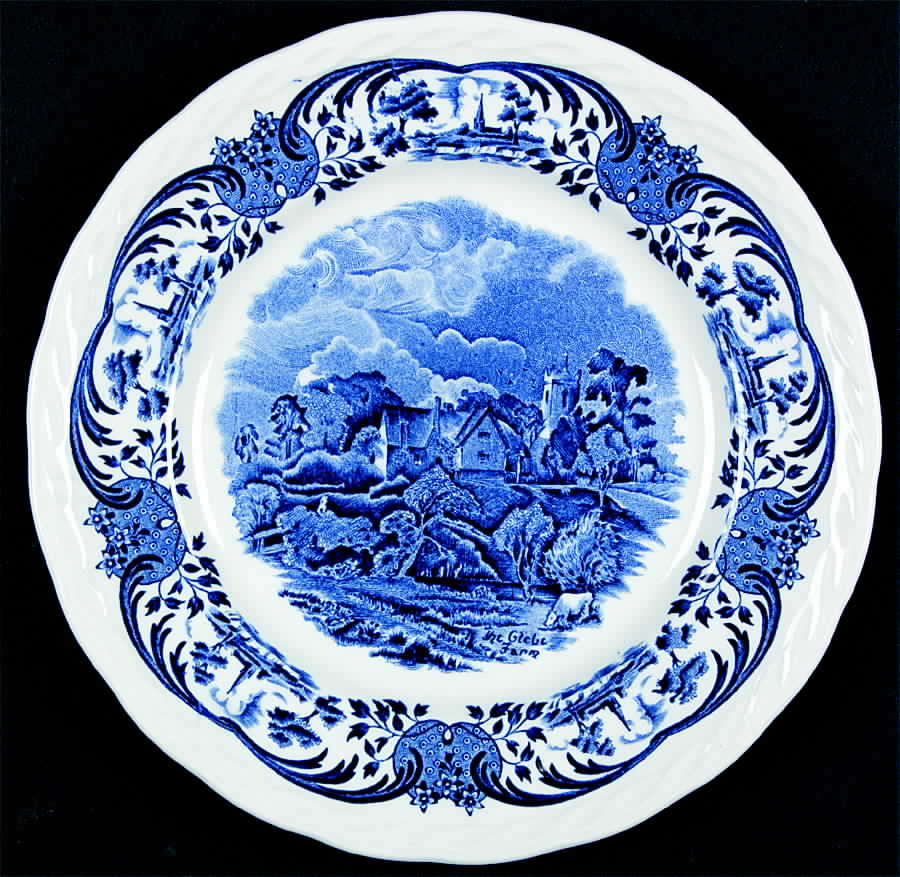 Scenes After Constable Blue (Chain Embossed Edge) Salad Plate by Grindley-1