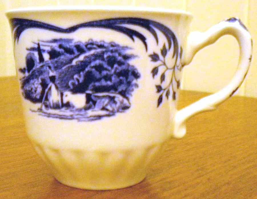Scenes After Constable Blue (Chain Embossed Edge) Flat Cup by Grindley-1