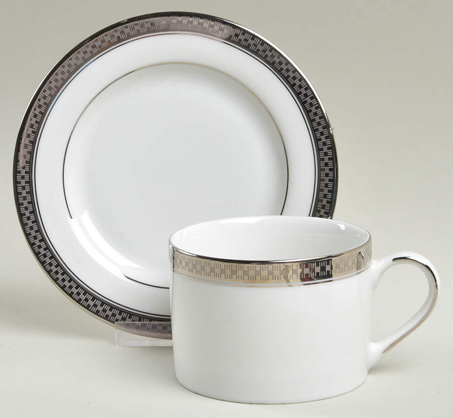 Ridgewood Platinum Flat Cup & Saucer Set by Gorham-1