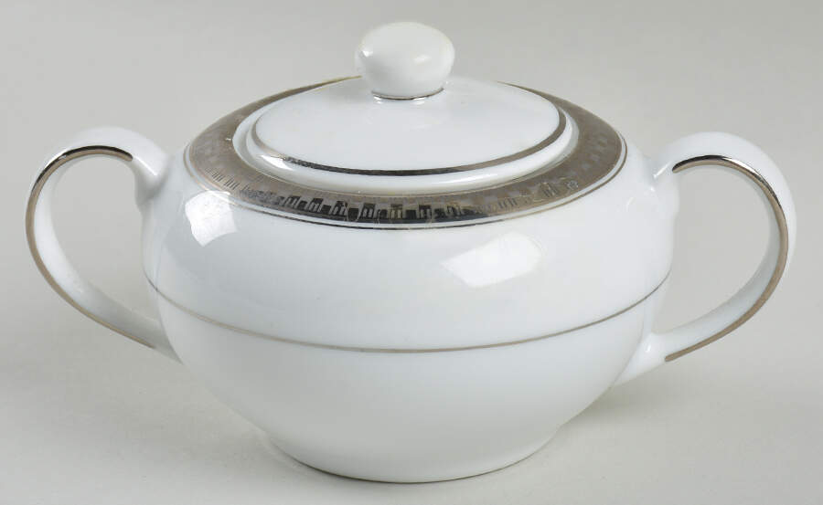 Ridgewood Platinum Sugar Bowl & Lid by Gorham-1