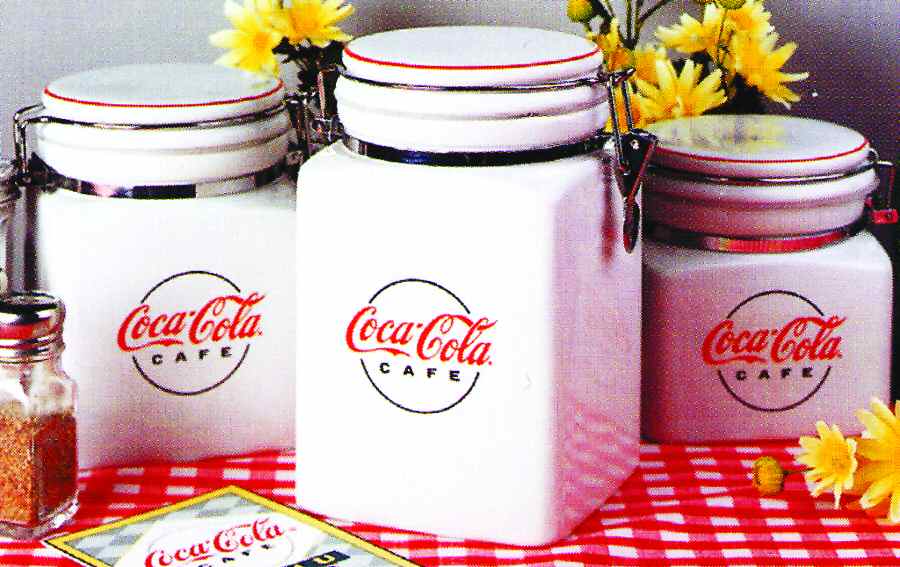 Coca Cola Cafe Diner Medium Canister & Lid by Gibson Designs-1