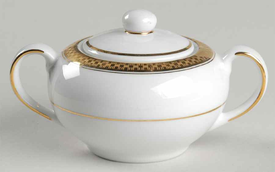 Ridgewood Gold Sugar Bowl & Lid by Gorham-1