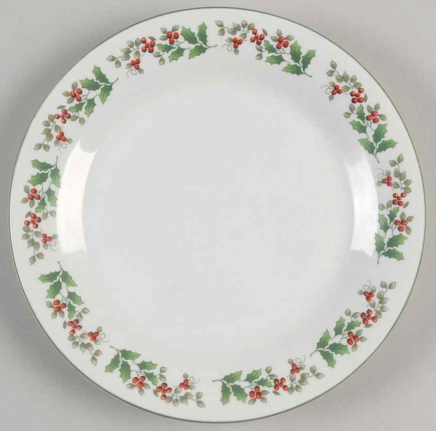 Holly Celebration Dessert/Pie Plate by Gibson Designs-1