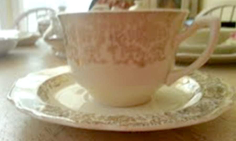 Geo348 Footed Cup & Saucer Set by WS George-1
