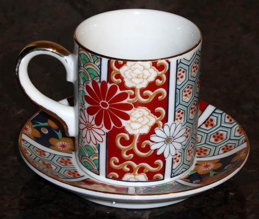 GUM8 Flat Demitasse Cup & Saucer Set by Gumps-1