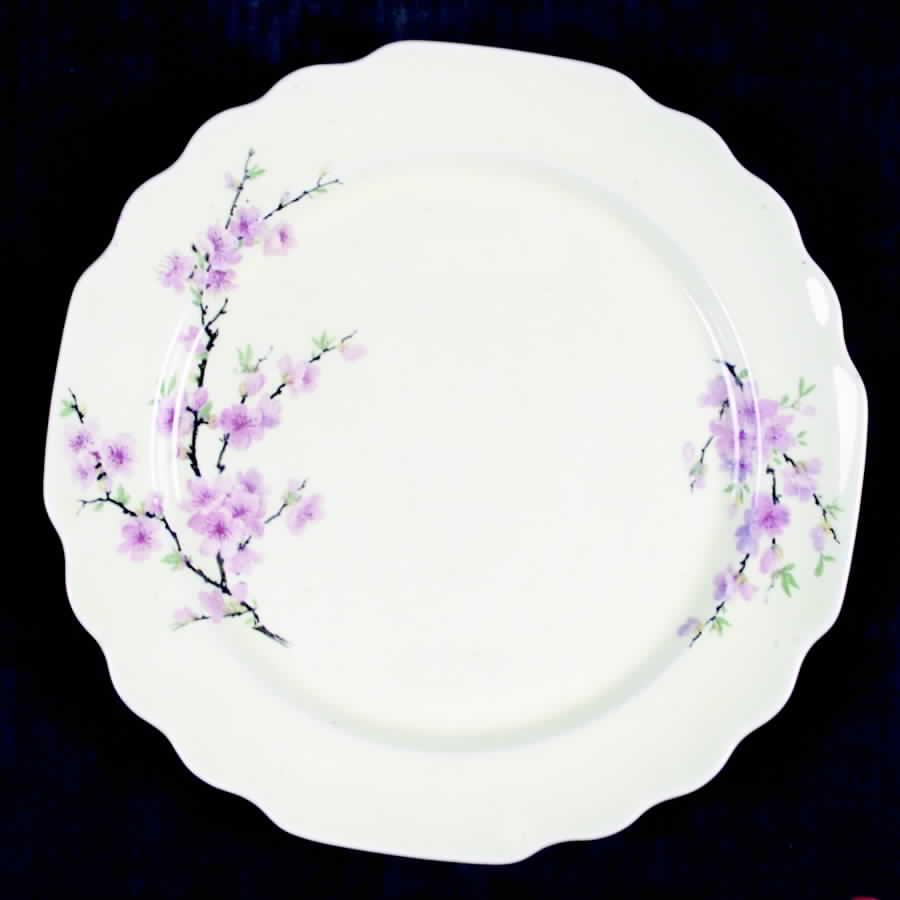 Peach Blossom (Lido, Cream, No Trm) Luncheon Plate by WS George-1
