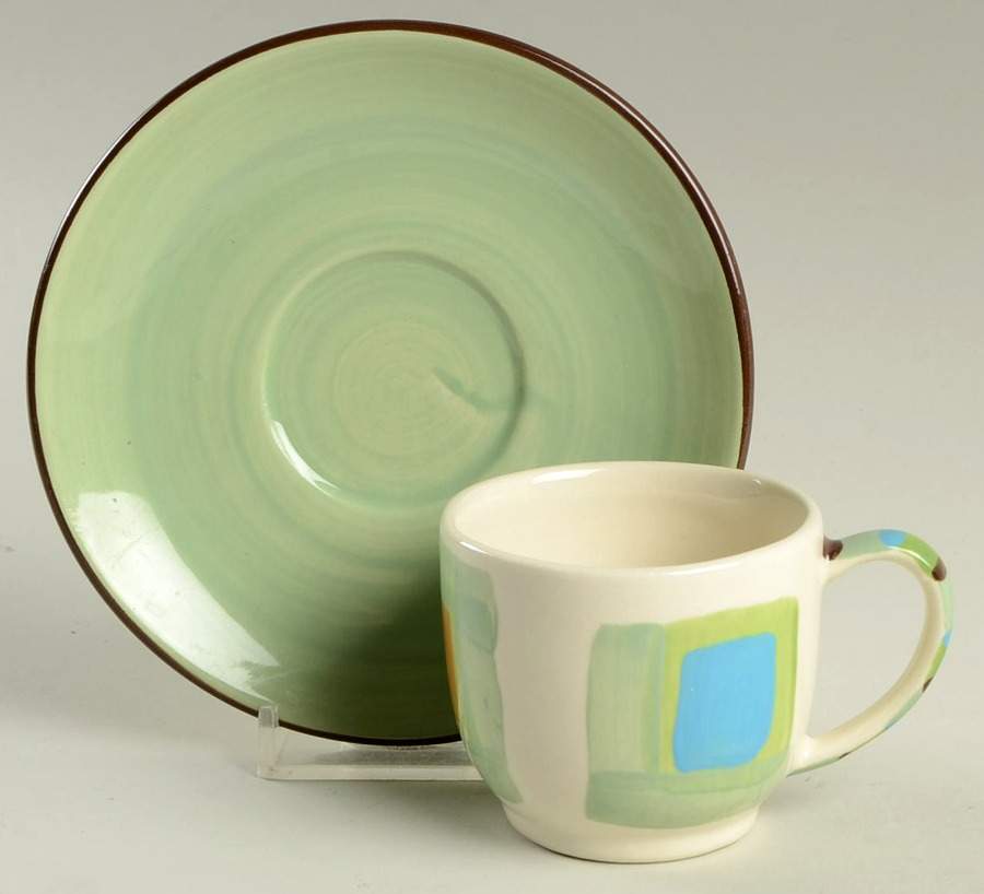Bossanova Flat Demitasse Cup & Saucer Set by Gail Pittman-1