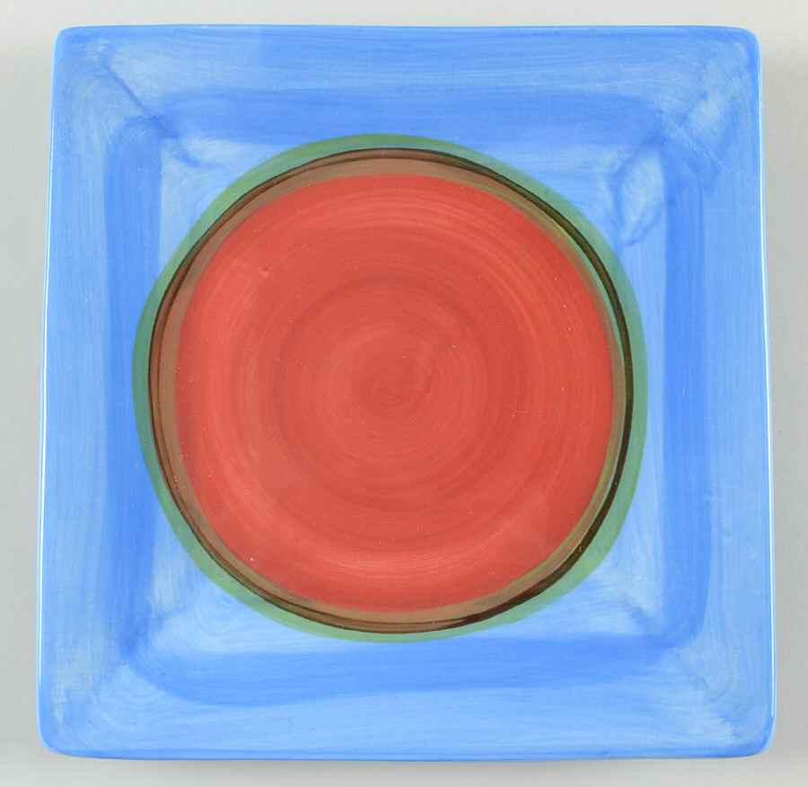Creation Blue Square Salad Plate by Gail Pittman-1