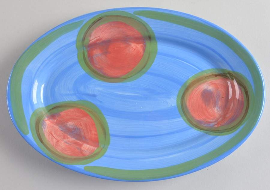 Creation Blue 10" Oval Plate by Gail Pittman-1