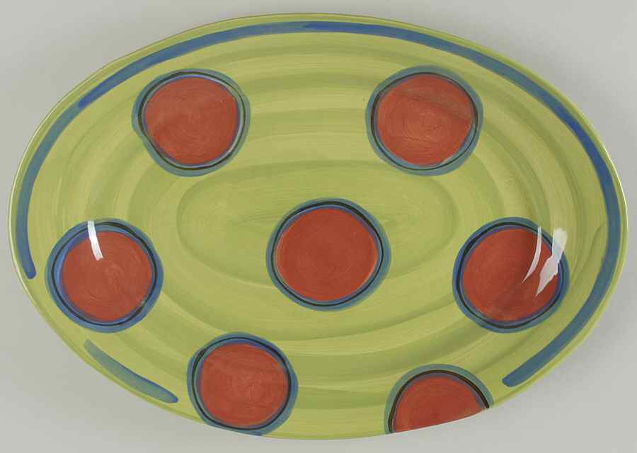 Creation Green 18" Oval Serving Platter by Gail Pittman-1