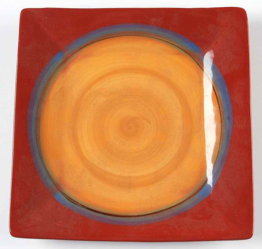 Creation Red Square Salad Plate by Gail Pittman-1