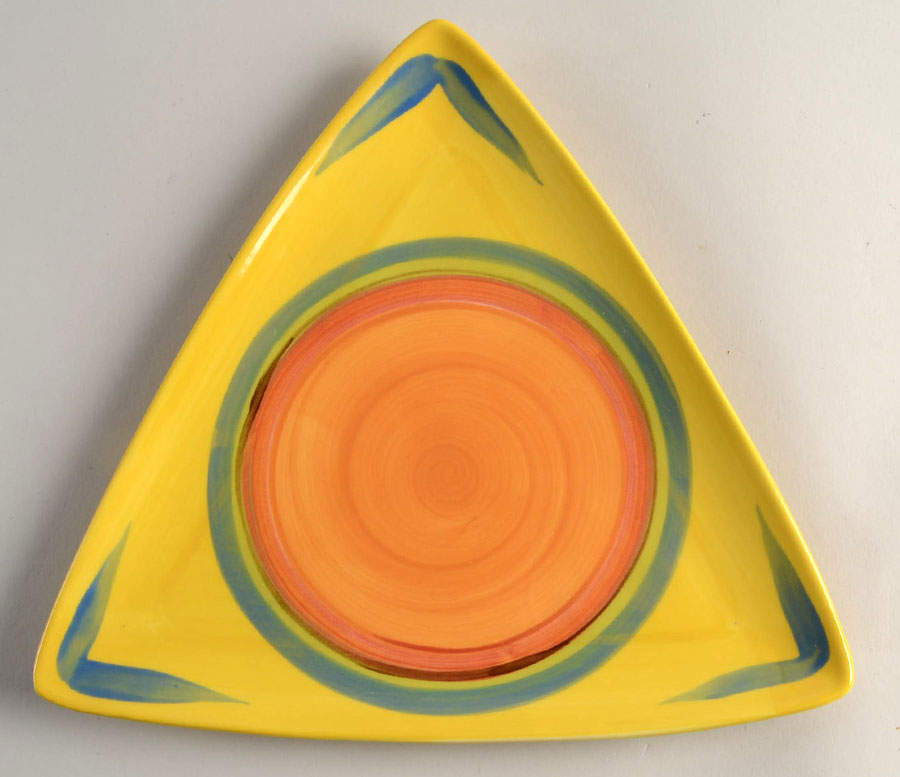 Creation Yellow Triangular Salad Plate by Gail Pittman-1
