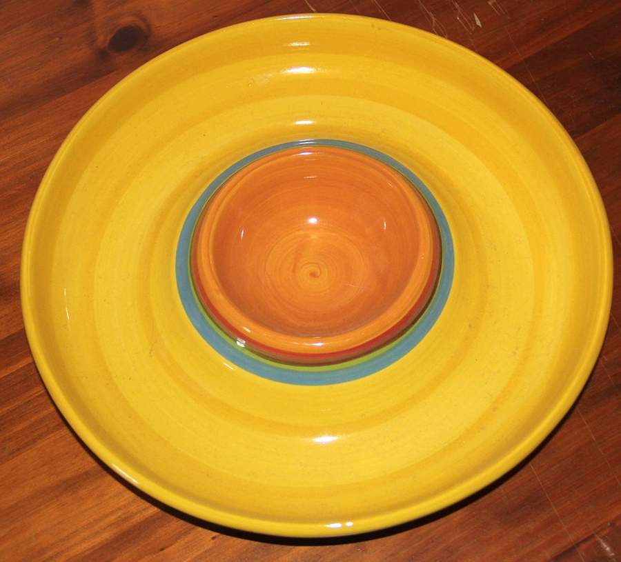 Creation Yellow 1 Piece Chip & Dip by Gail Pittman-1