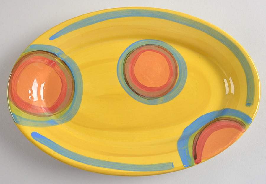 Creation Yellow 10" Oval Plate by Gail Pittman-1