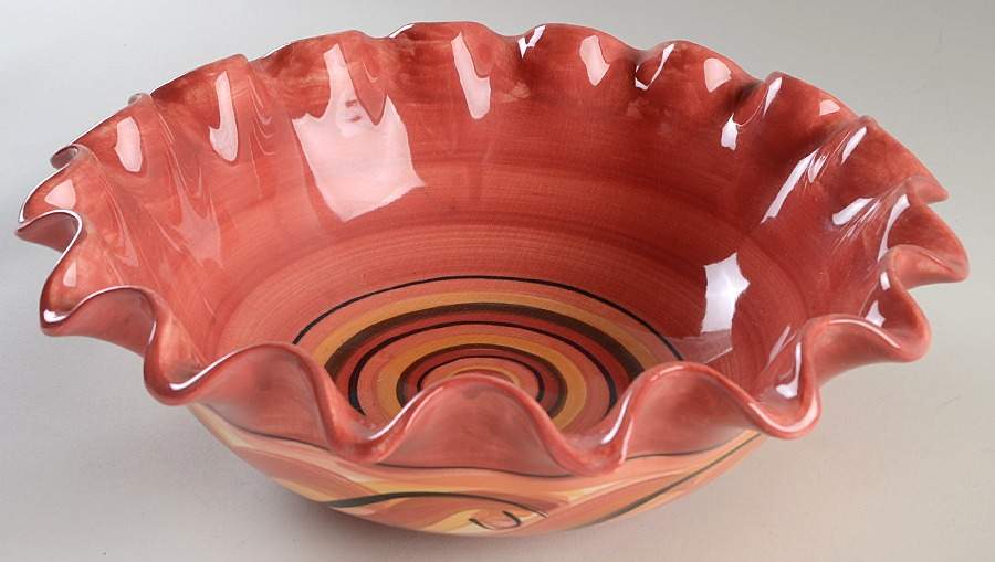 Jubilee 12" Ruffled Bowl by Gail Pittman-1