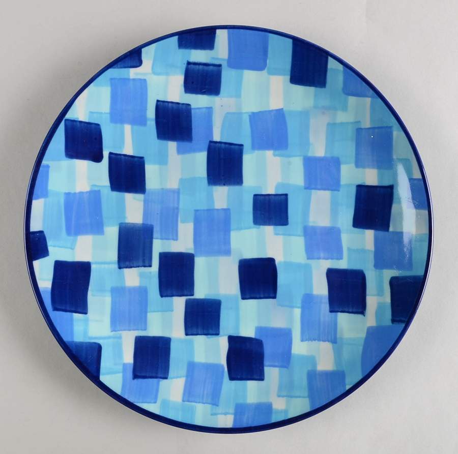 Kaleidoscope Blue Large Dinner Plate by Gail Pittman-1