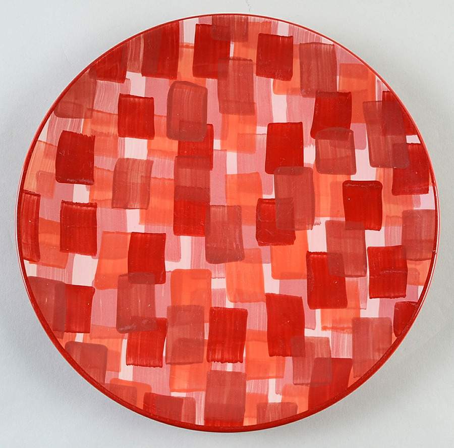 Kaleidoscope Red Large Dinner Plate by Gail Pittman-1