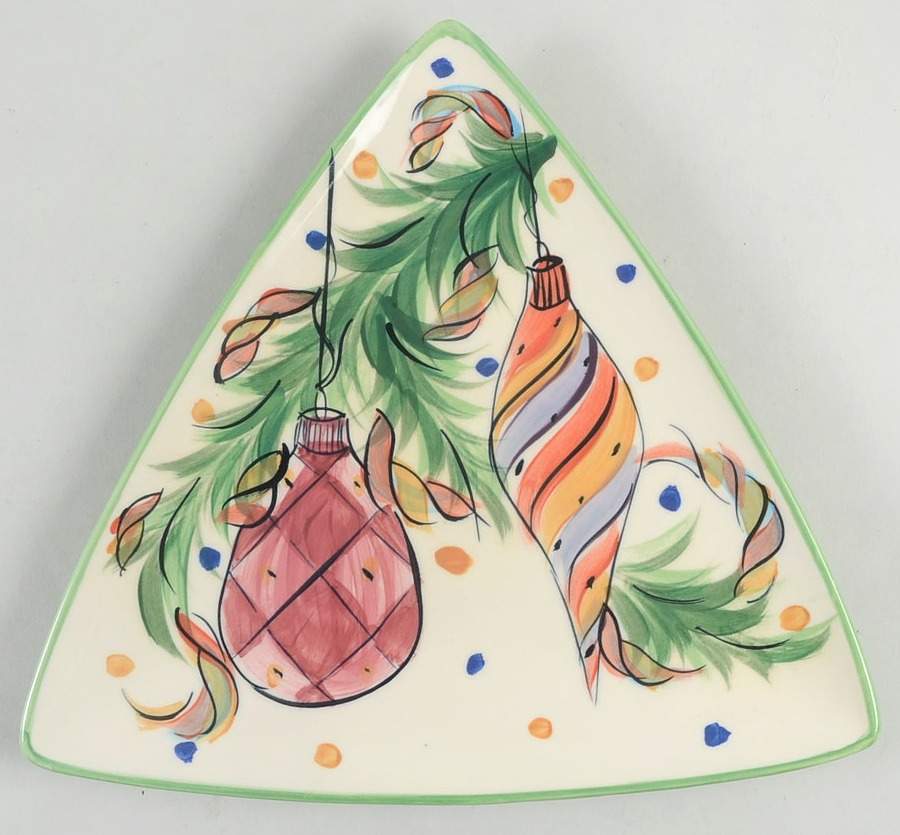 Yuletide Triangular Salad Plate by Gail Pittman-1