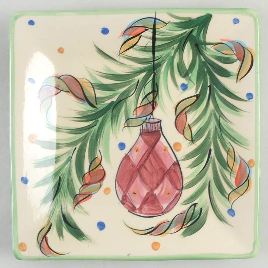 Yuletide Square Salad Plate by Gail Pittman-1