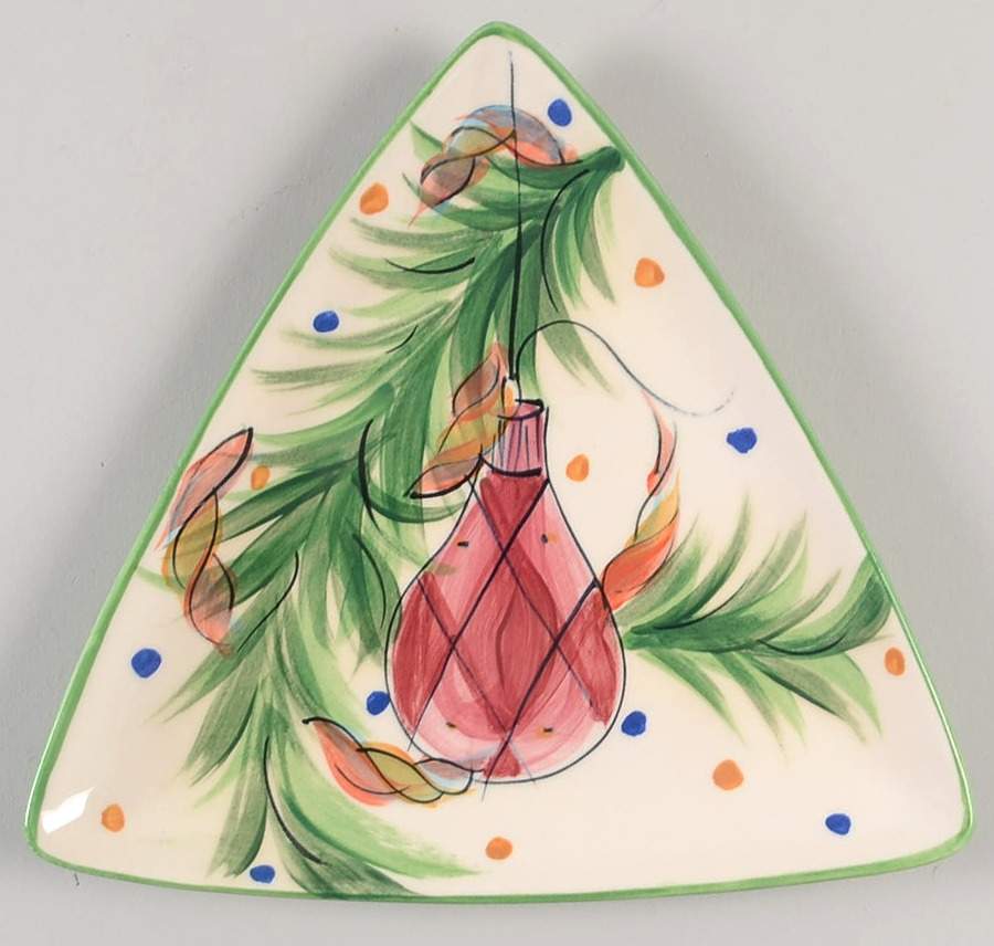Yuletide Triangular Bread & Butter Plate by Gail Pittman-1