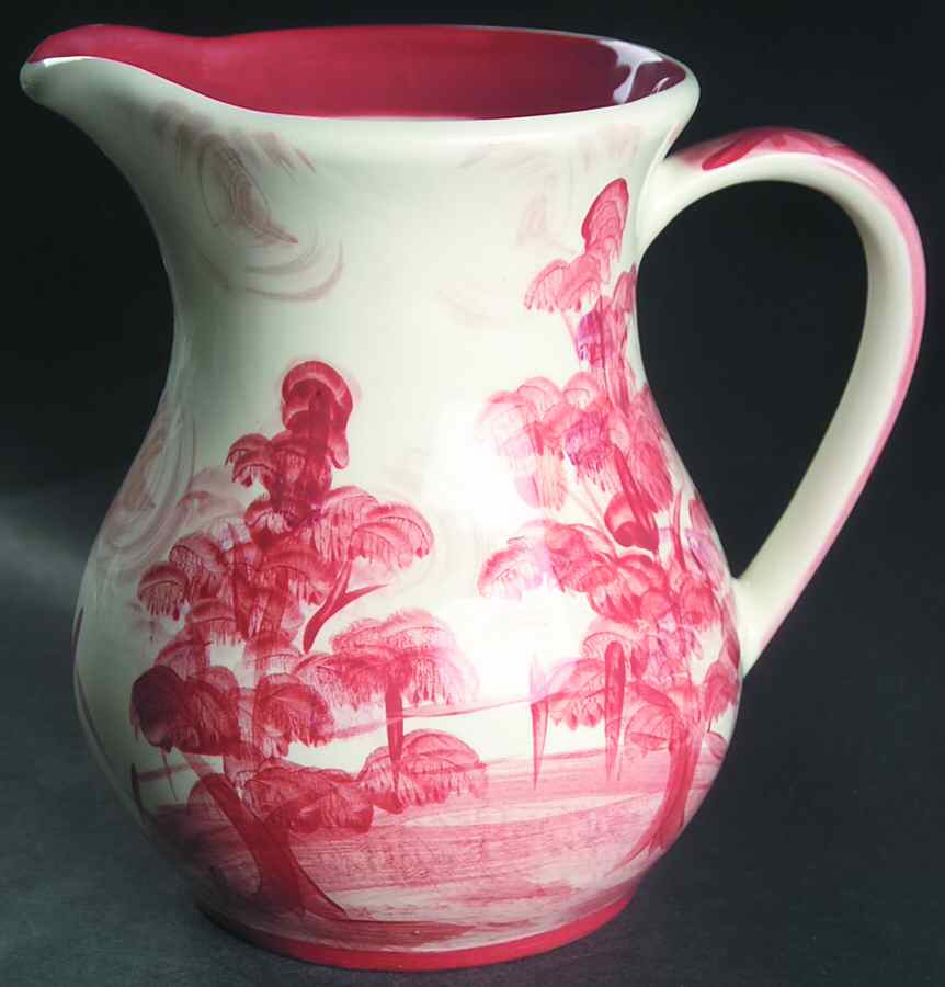 Toile Red 58 Oz Pitcher by Gail Pittman-1