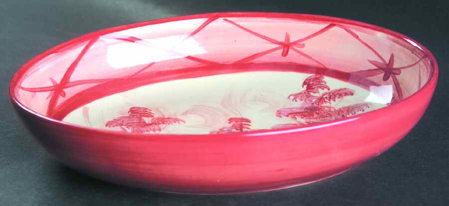 Toile Red 10" Oval Vegetable Bowl by Gail Pittman-1
