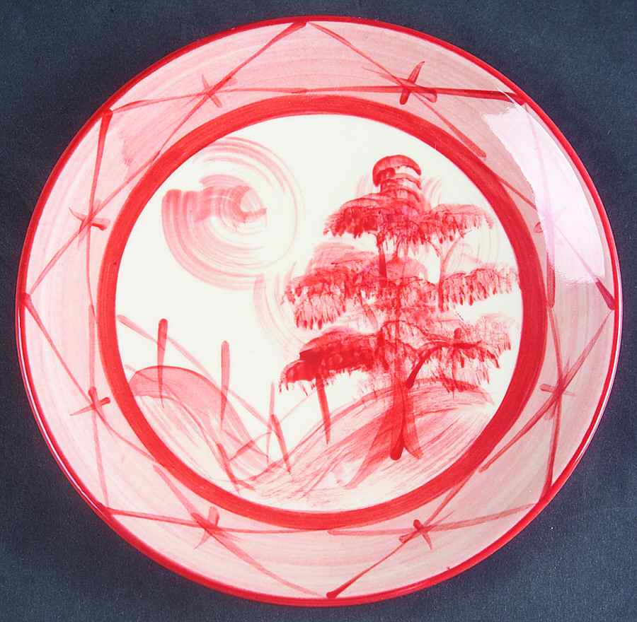 Toile Red Salad Plate by Gail Pittman-1