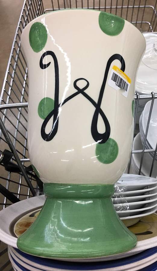 Monogram Green Utensil Holder by Gail Pittman-1