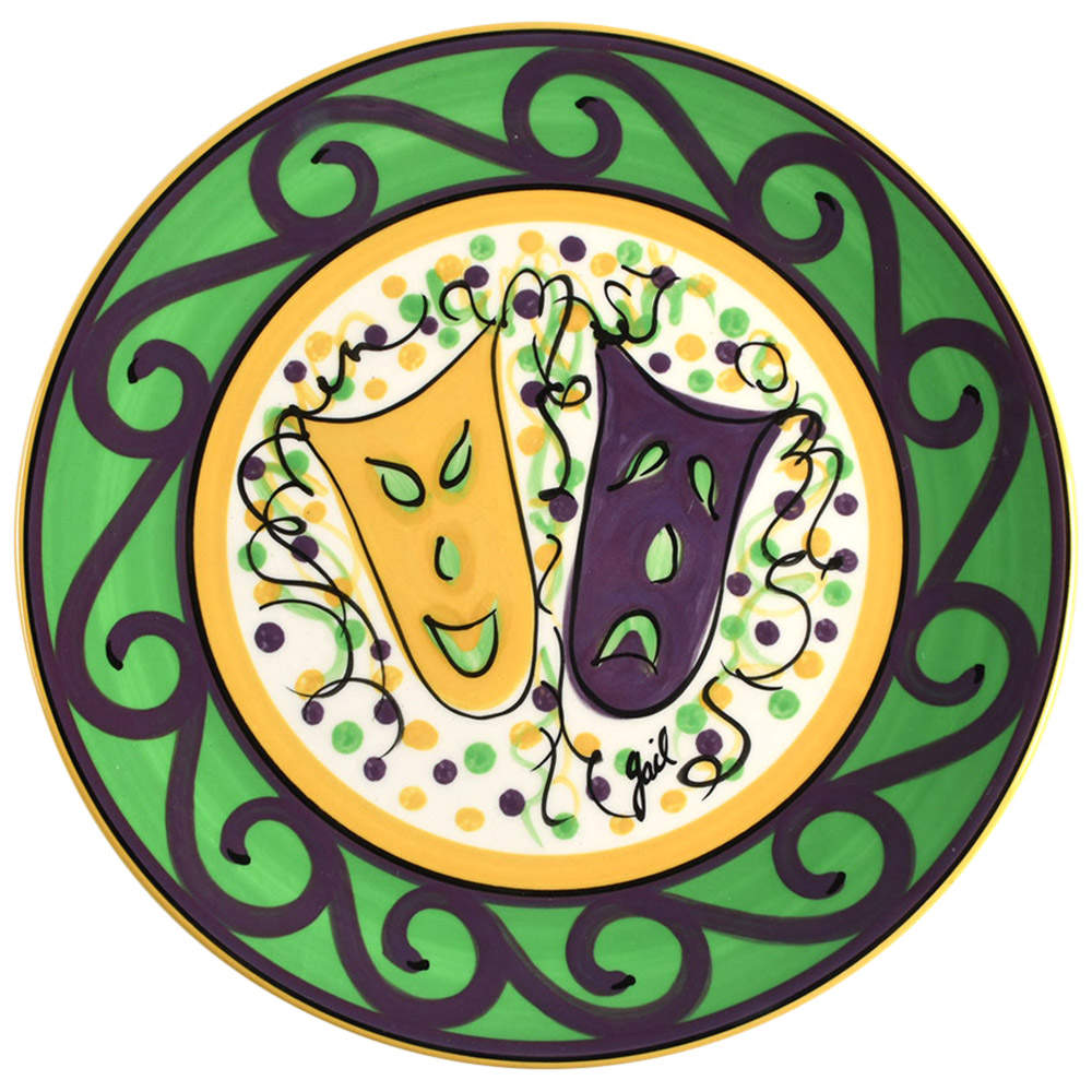 Mardi Gras Large Dinner Plate by Gail Pittman-1