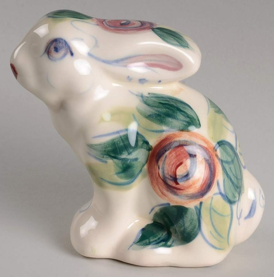Rambling Rose Rabbit Figurine by Gail Pittman-1