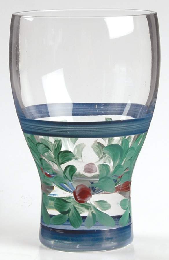 Blue Juniper 10 Oz Flat Glassware Wine/Juice Goblet by Gail Pittman-1