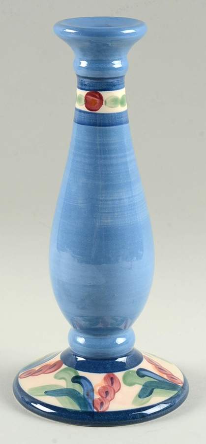 Blue Juniper Single Light Candlestick by Gail Pittman-1