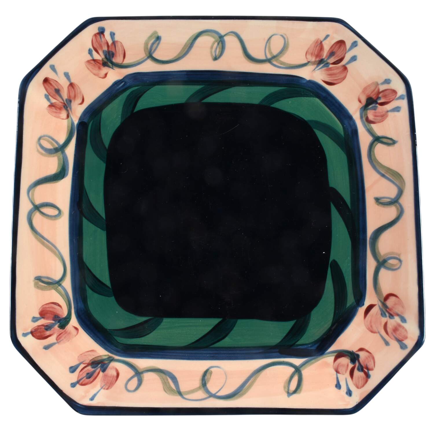 Light Blue Grapevine Square Dinner Plate by Gail Pittman-1
