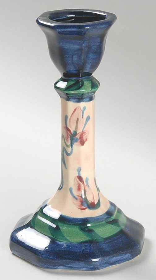 Light Blue Grapevine 6" Candlestick by Gail Pittman-1