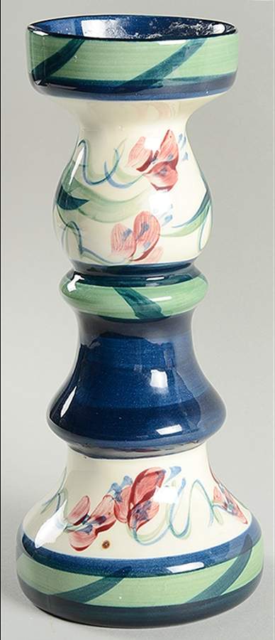 Light Blue Grapevine 9" Pillar Candleholder by Gail Pittman-1