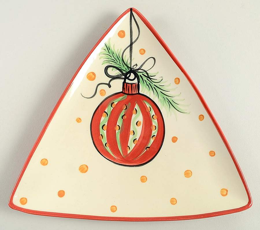 Christmas Whimsy Triangular Salad Plate by Gail Pittman-1