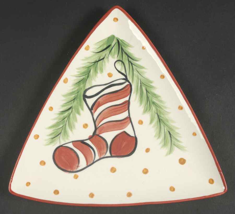 Christmas Whimsy Triangular Salad Plate by Gail Pittman-1