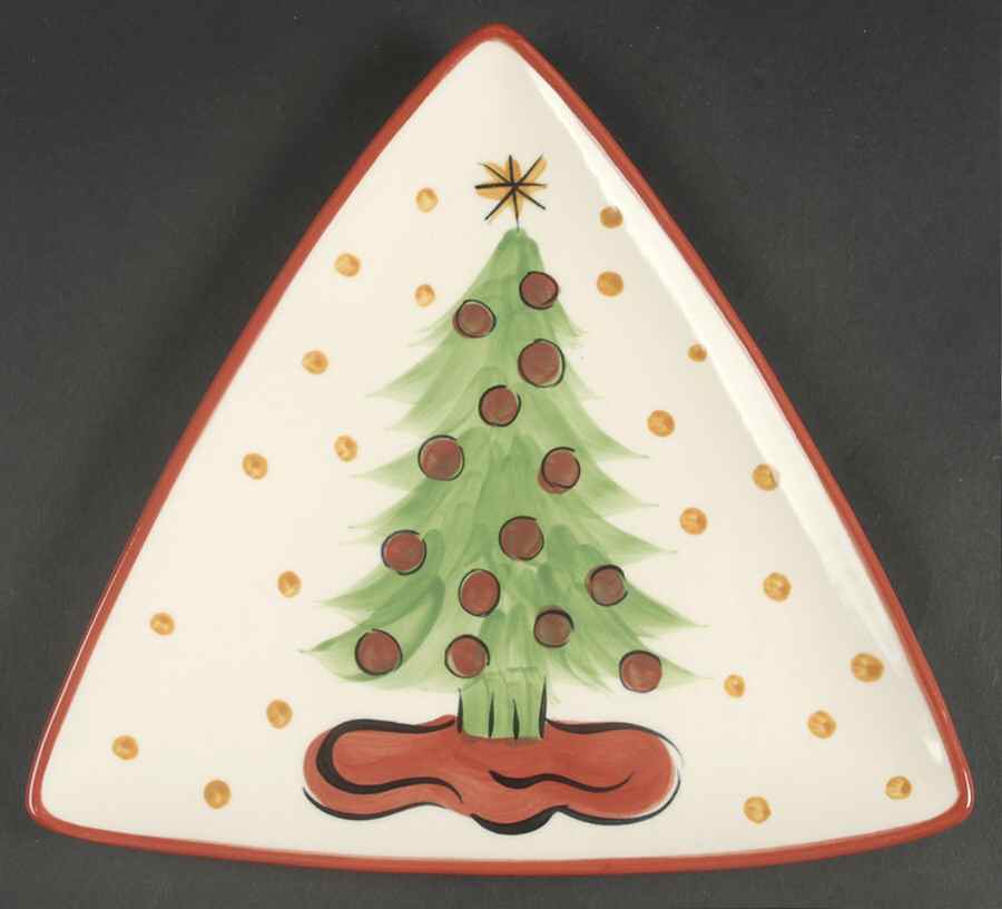 Christmas Whimsy Triangular Salad Plate by Gail Pittman-1