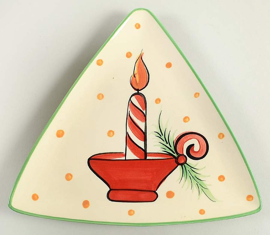Christmas Whimsy Triangular Salad Plate by Gail Pittman-1