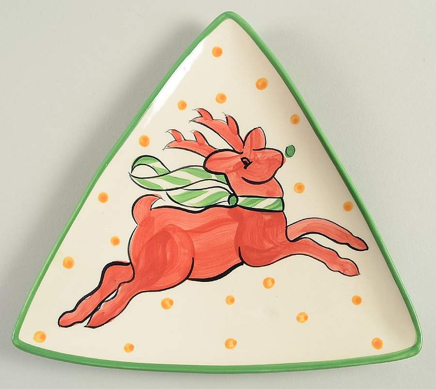 Christmas Whimsy Triangular Salad Plate by Gail Pittman-1