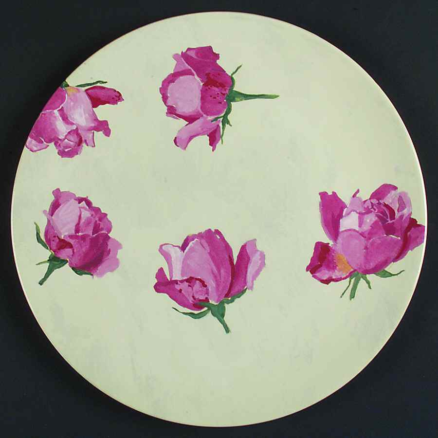 Rose Cake Plate by Faiencerie De Gien-1