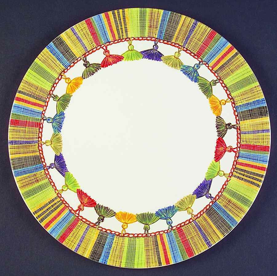 Taffetas Cake Plate by Faiencerie De Gien-1