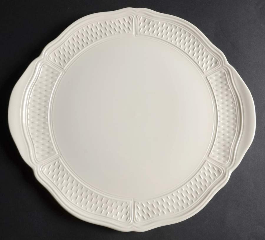 Pont Aux Choux (White) Handled Cake Plate by Faiencerie De Gien-1
