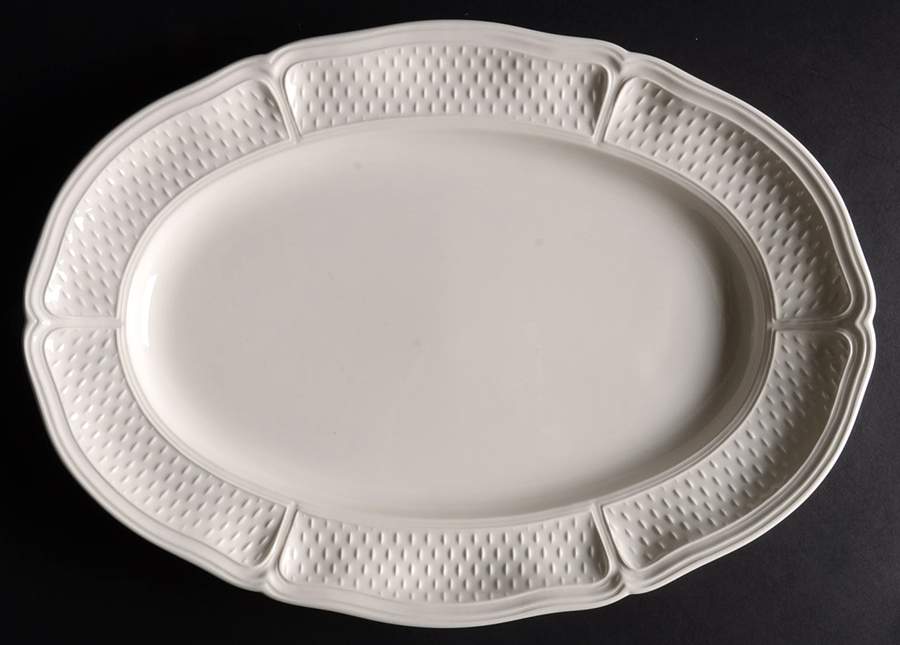 Pont Aux Choux (White) 16" Oval Serving Platter by Faiencerie De Gien-1