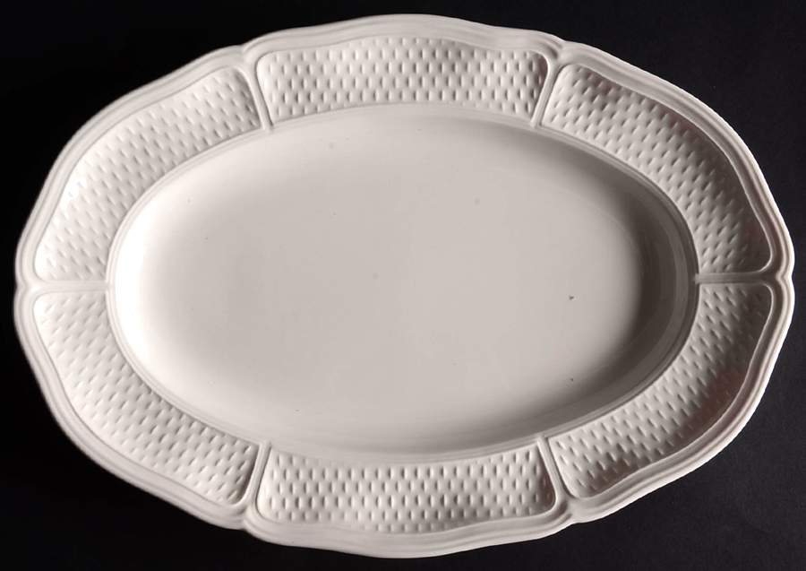 Pont Aux Choux (White) 14" Oval Serving Platter by Faiencerie De Gien-1