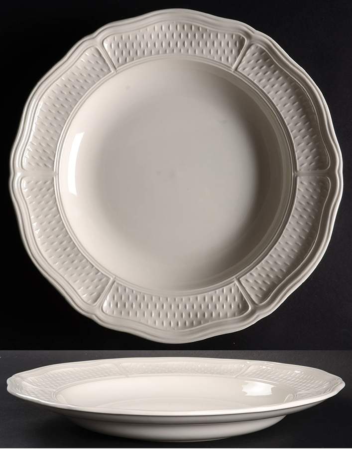 Pont Aux Choux (White) Deep Round Platter by Faiencerie De Gien-1
