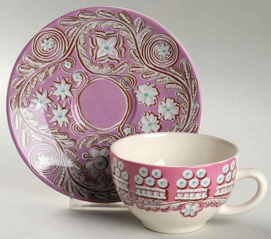 Paseo Flat Cup & Saucer Set by Faiencerie De Gien-1