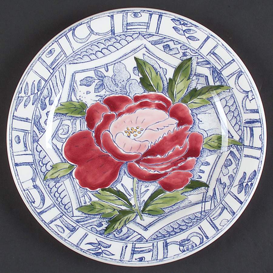 Oiseau Bleu Flowers Salad/Dessert Plate by Faiencerie De Gien-1