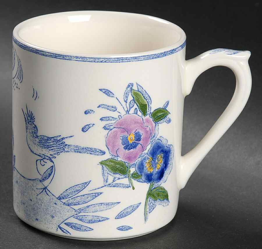 Oiseau Bleu Flowers Mug by Faiencerie De Gien-1